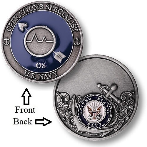 OS = Operations Specialist ~ Seaman ~ U.S. Navy ~ Challenge Coins ~ Navy