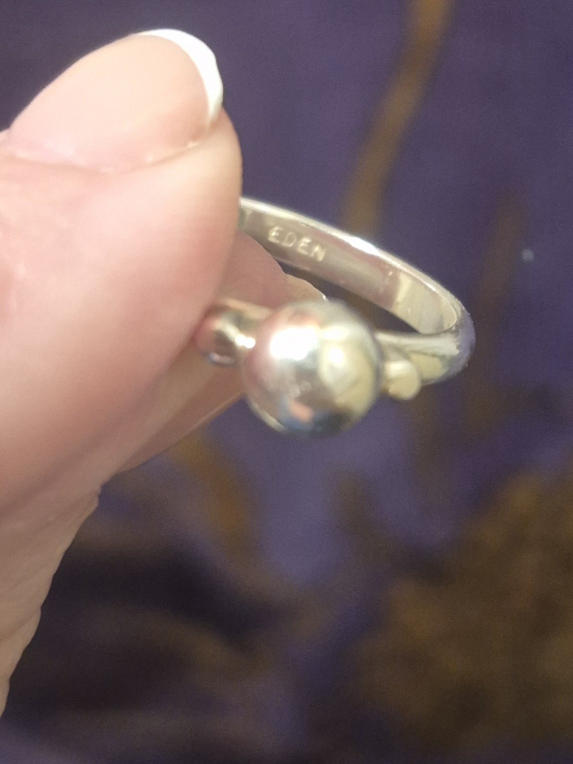 Eden Hand Arts Sterling Silver Screwball Ring Size 8