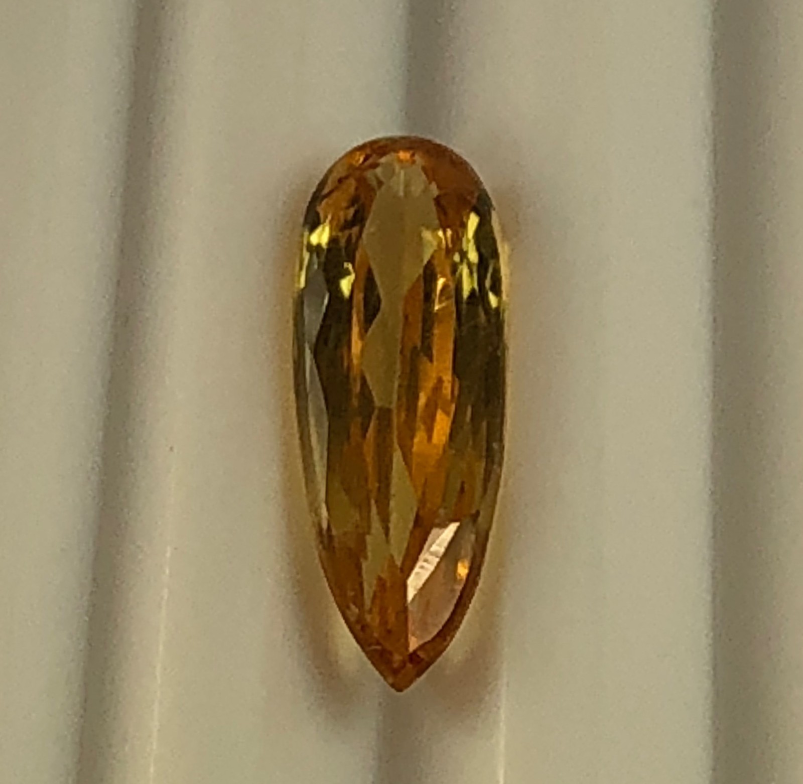 Imperial Topaz 3.52 Ct Clarity IF Pear Cut Natural Golden Brazil I057