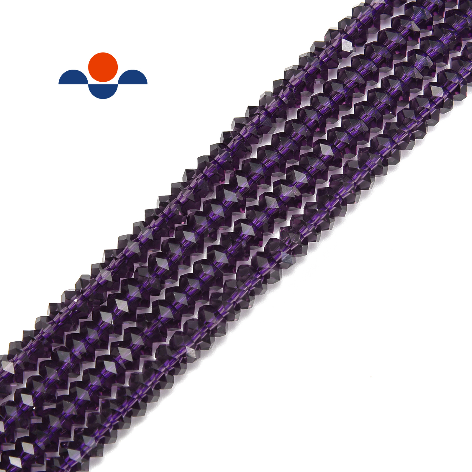 Purple K9 Crystal Glass Faceted Rondelle Beads Size 3x6mm 15.5″ Strand