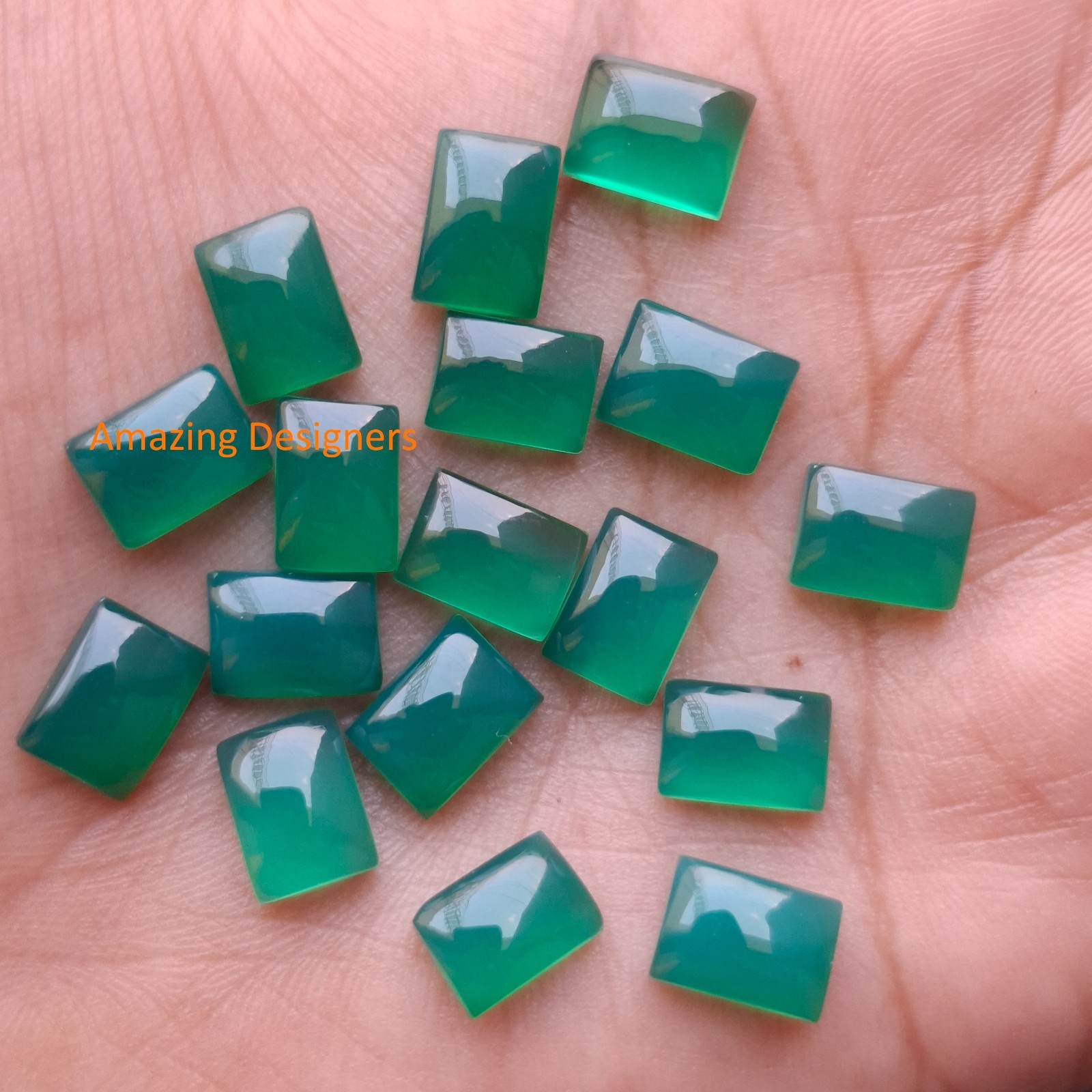 Natural Green Onyx Rectangle Cabochon 6x8mm to 20x25mm Loose Gemstone