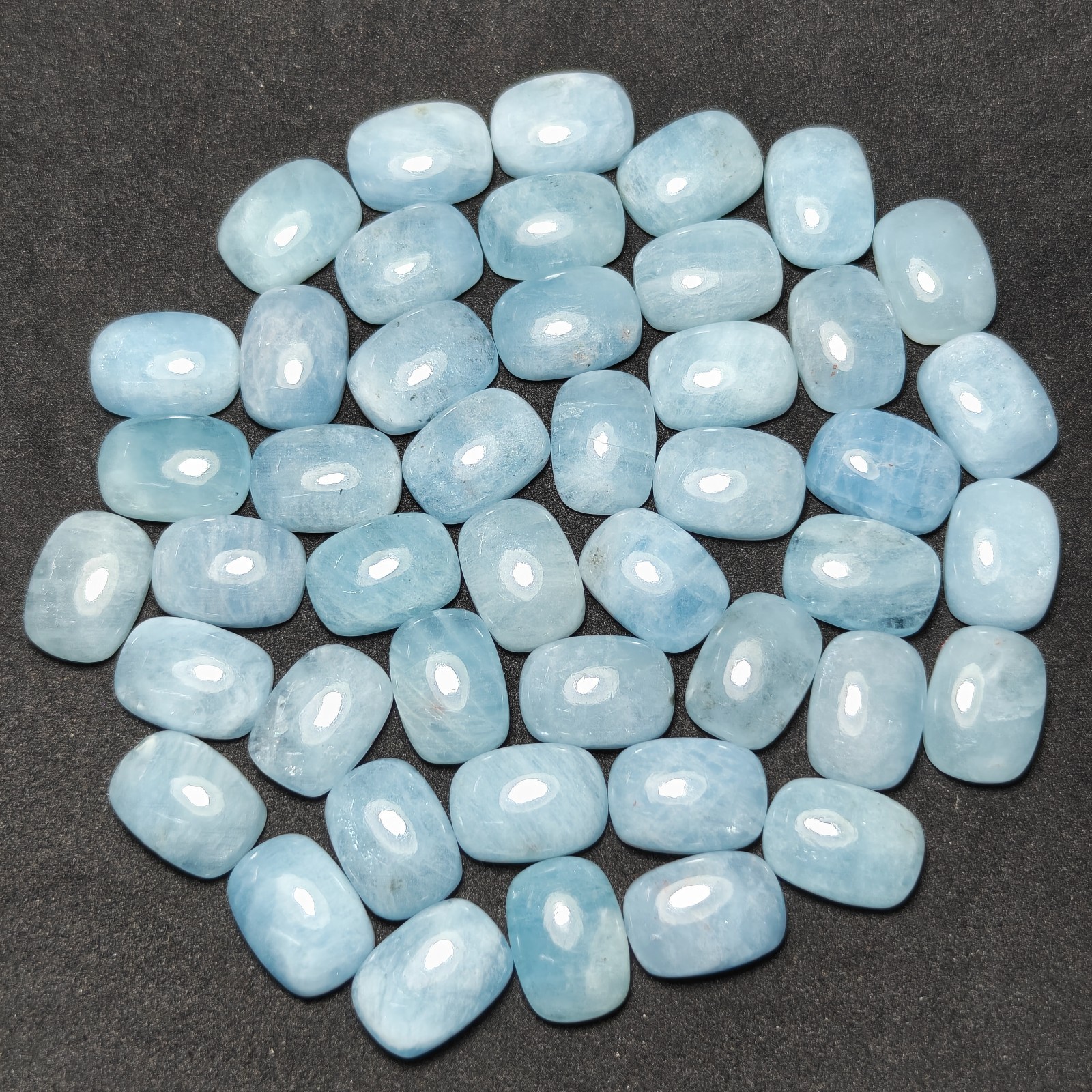 Natural Blue Aquamarine Cabochon Lot Loose Gemstone Blue Flashy|10x14mm