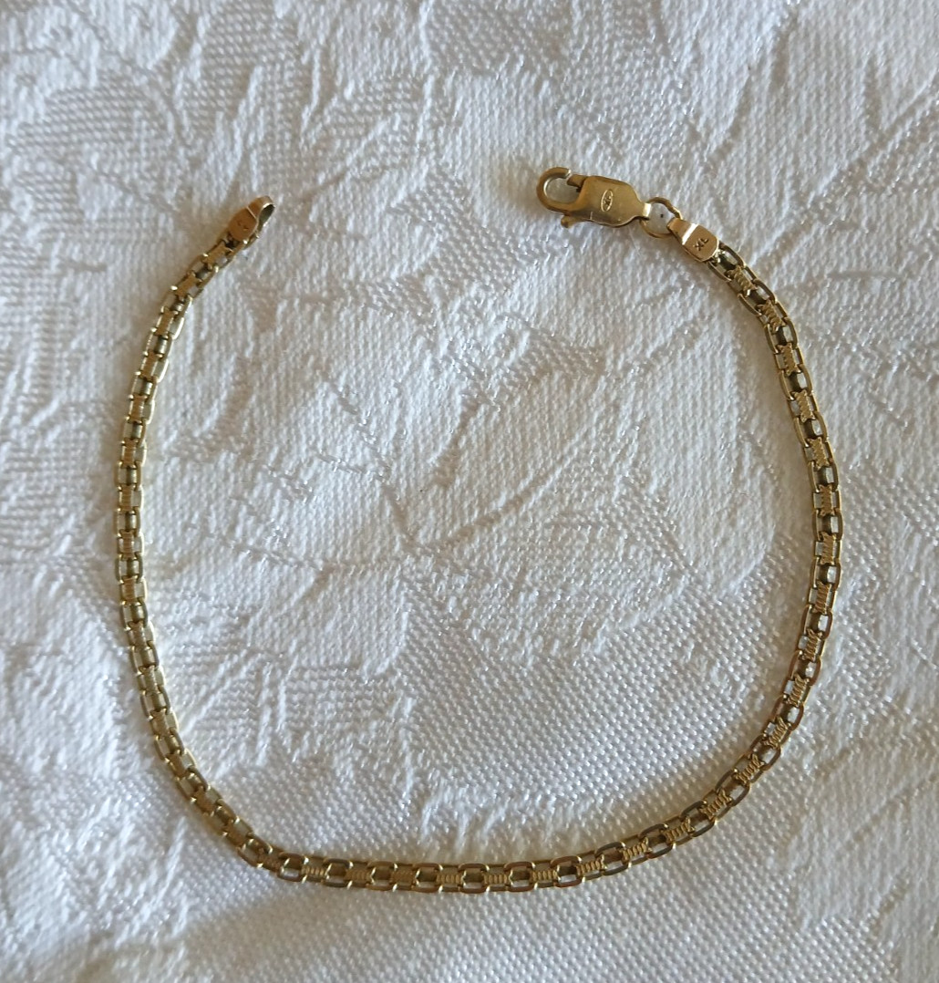 VINTAGE 14KT GOLD BRACELET ~ 7-1/4″ ~ 2.4 GRAMS ~LOVELY!