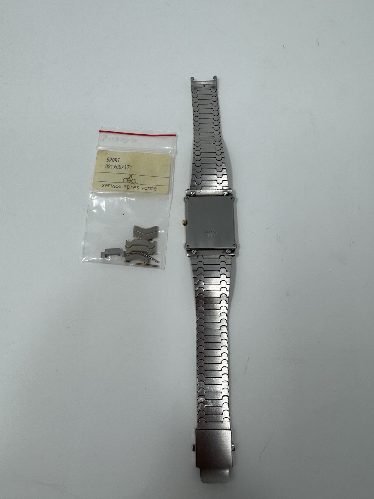 Men’s EBEL 1911 Tank Watch Ref #181902. Comes With Extra Links.