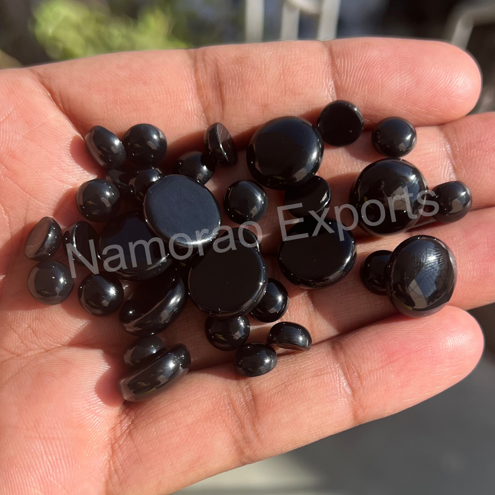 Natural Black Onyx Round 3 mm to 20 mm Cabochon Loose Gemstone Lot