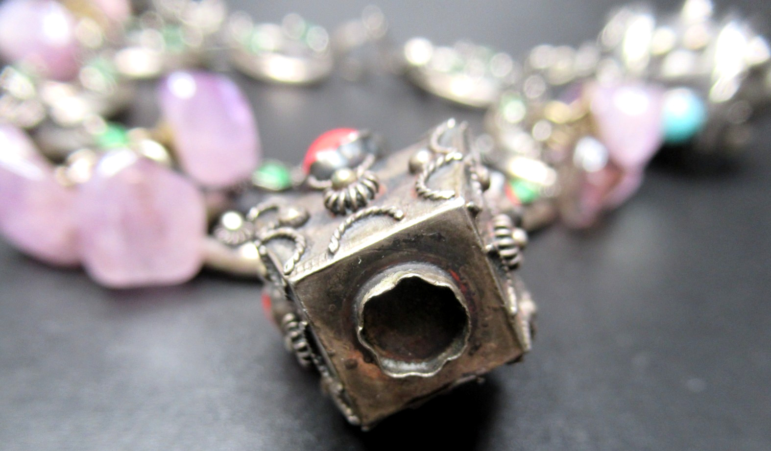 Gorgeous Italian Jeweled Mariner 800 Silver Vintage Bracelet
