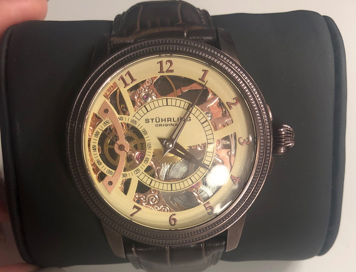 Stuhrling ‘Brumalia’ Mechanical Bronze Stainless Steel Men’s Watch