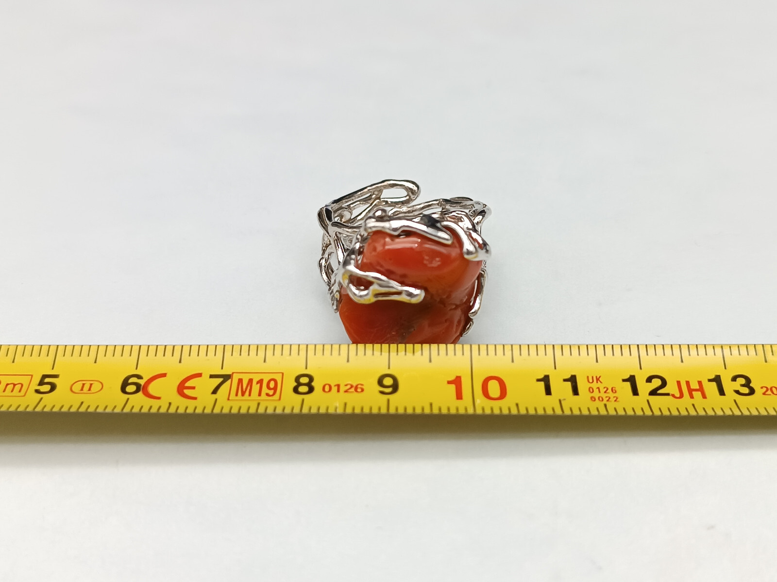 Women’s Ring Real Red Italian Red Silver White 925 Adjustable Band
