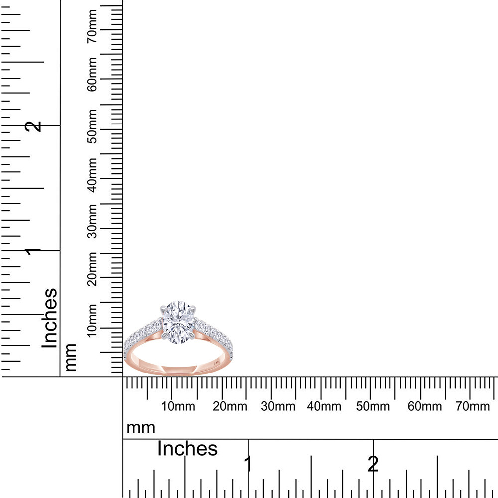 1.38ct Lab Grown Diamond Cathedral Style Engagement Ring in 10K Or 14K Gold
