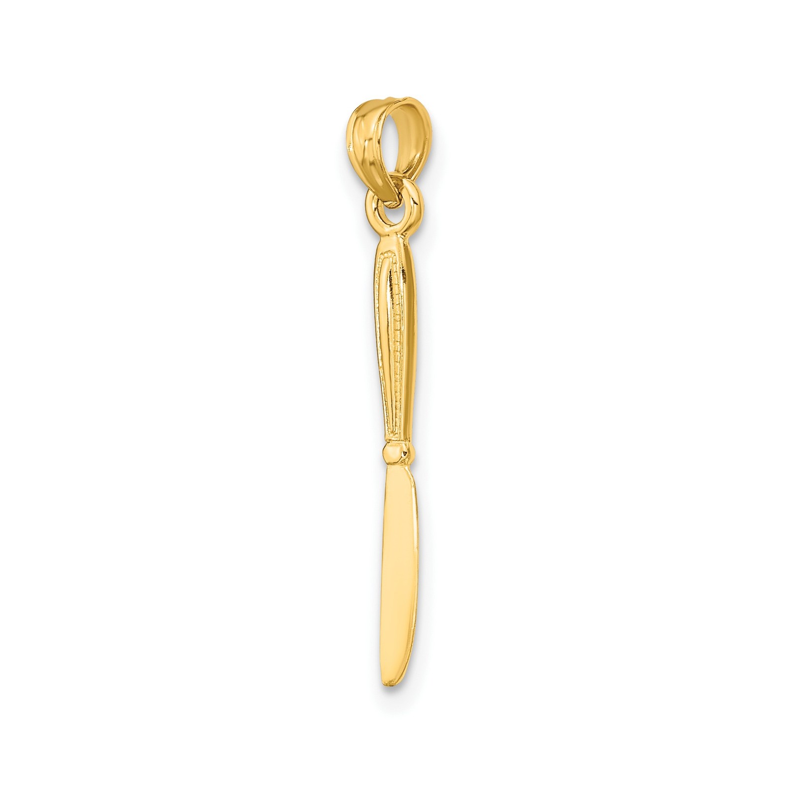 14k Yellow Gold Mini Knife Utensil Charm Pendant Chef Jewelry 20.6 mm