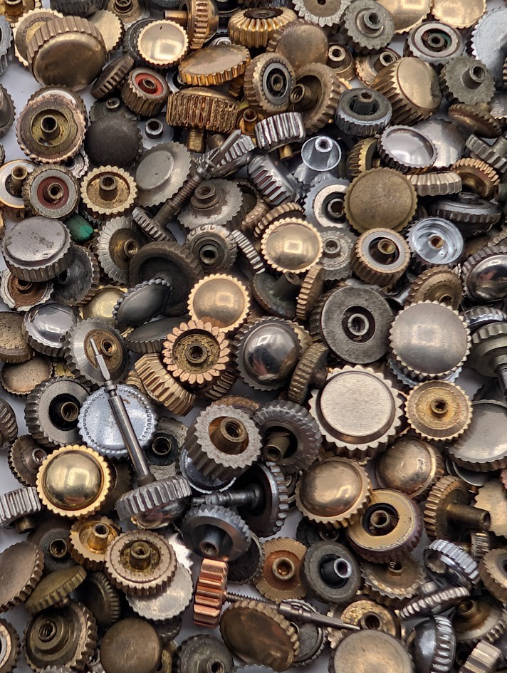 Watch Crowns Parts lot of 50 – Parts/Repair – Gold & Silver Toned