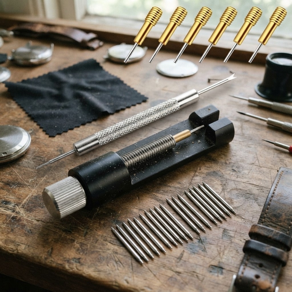 Compact Watch Repair Kit: Scratch-Resistant Tools with Extra Pins & Storage Box