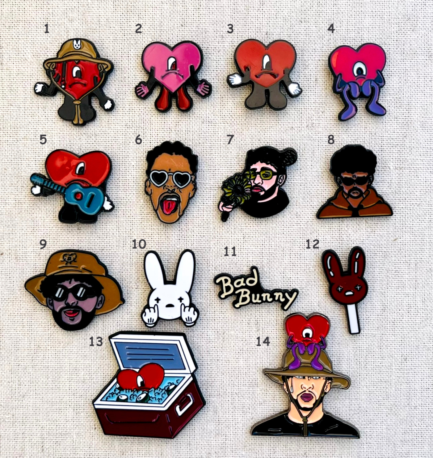 Bad Bunny Enamel Pins Hip Hop Music Brooches Badges Lapel DIY
