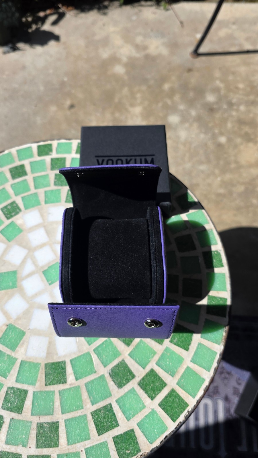 Vookum genuine Purple Nappa leather watch roll travel case