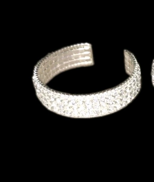 Multirow Rhinestone Crystal Cuff Bracelet Formal EUC Sparkly