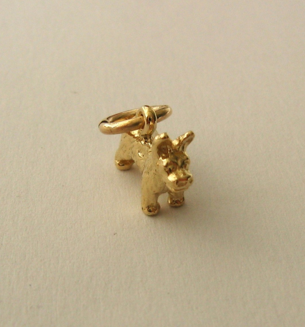 GENUINE SOLID 9K 9ct YELLOW GOLD 3D DOG Animal CHARM PENDANT