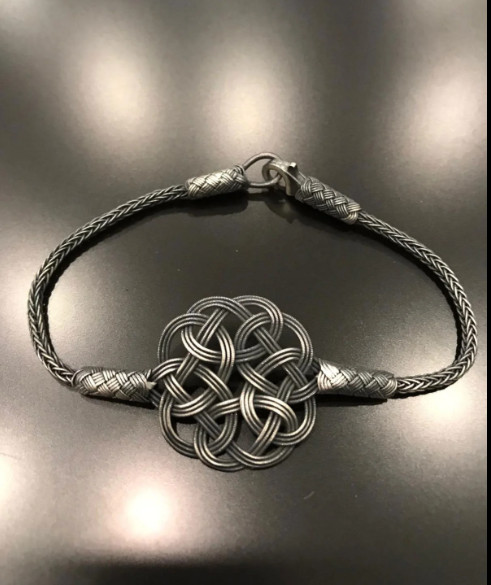 999 Silver Bracelet For WoMen, Hand Braided Bracelet, Oxidized Silver Bracelet