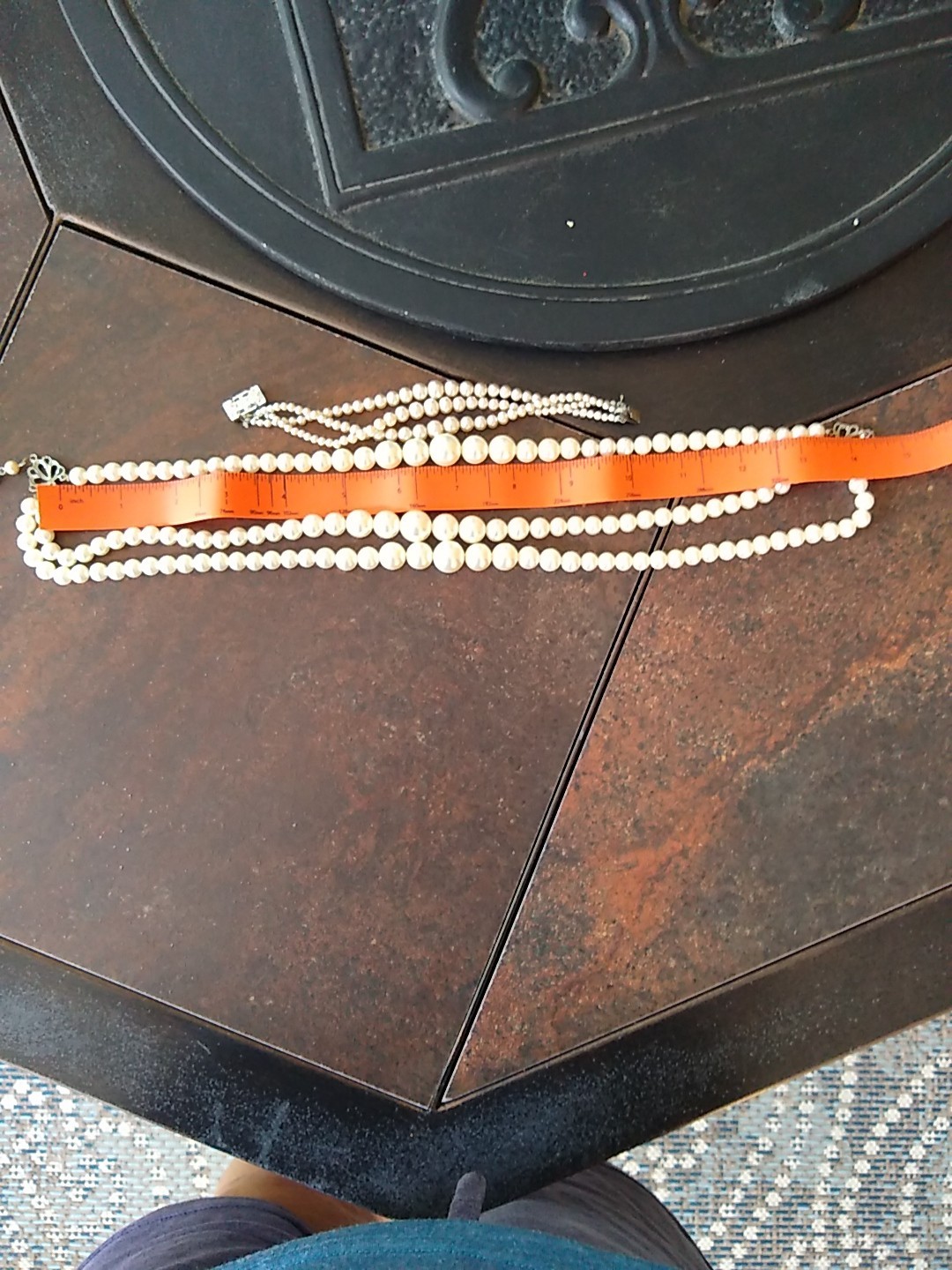 Vintage 3 Strand Faux Pearl Necklace 14 1/2 With 2 1/2 Extension & Bracelet