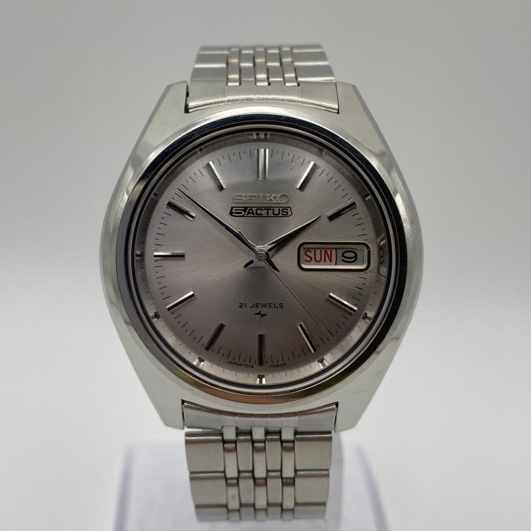 Working SEIKO 5 ACTUS 7019-7060 Men Watch Automatic