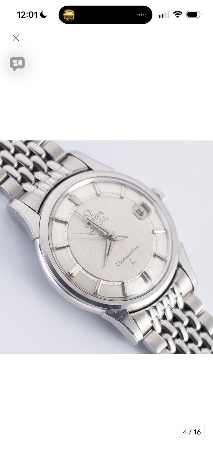 Omega Constellation RARE “Railroad Minute Track” Dial, 1959 Reference 14393