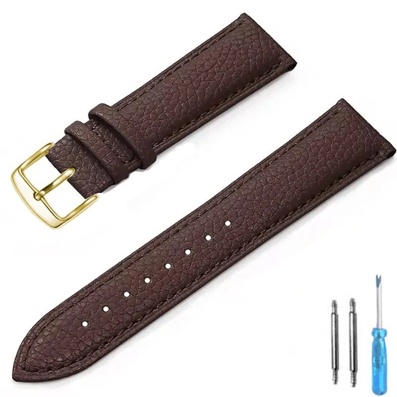 Genuine Leather Watch Strap for Man Women High-quality Wrist Watchband + Tool