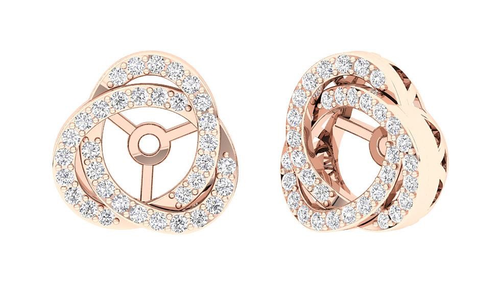 Removable Jacket Earrings I1 G 0.60 Carat Round Diamond 14K Solid Gold 12.70 MM