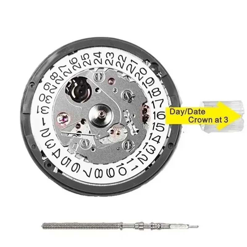 SEIKO NH35 NH35A Automatic Watch Movement Date 3H White/Black Disc Japan SII