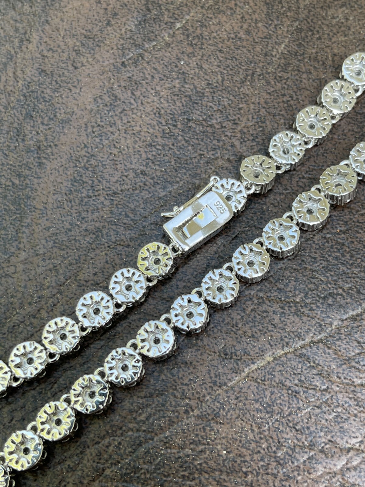 Real MOISSANITE Hip Hop Cluster Tennis Chain Necklace 7mm Pass Diamond Tester