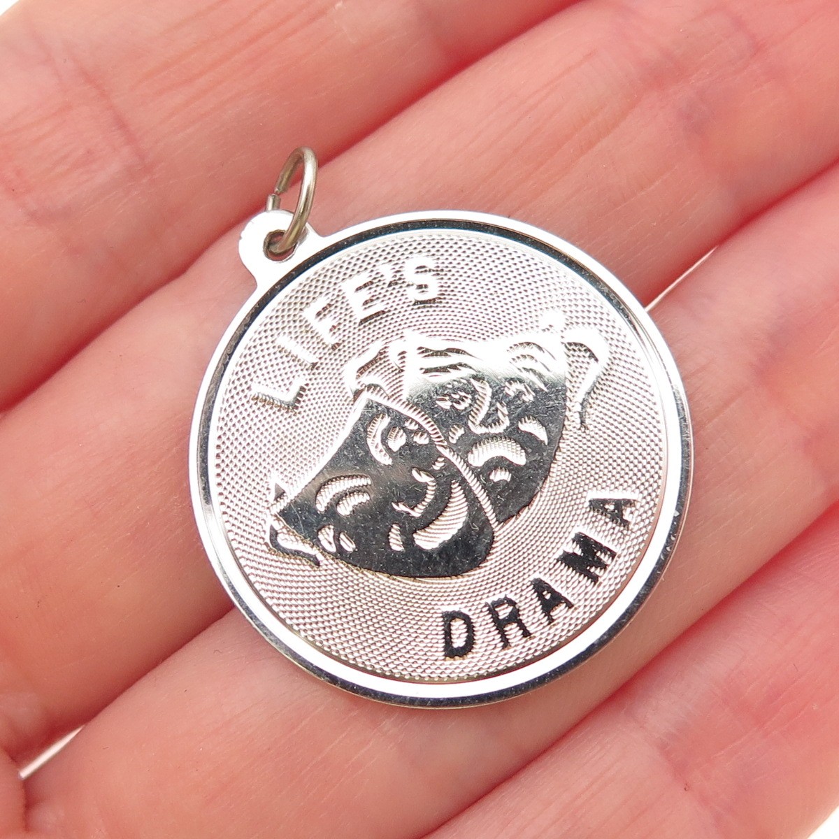 JAY POSON 925 Sterling Silver Vintage Life’s Drama Comedy Tragedy Masks Pendant