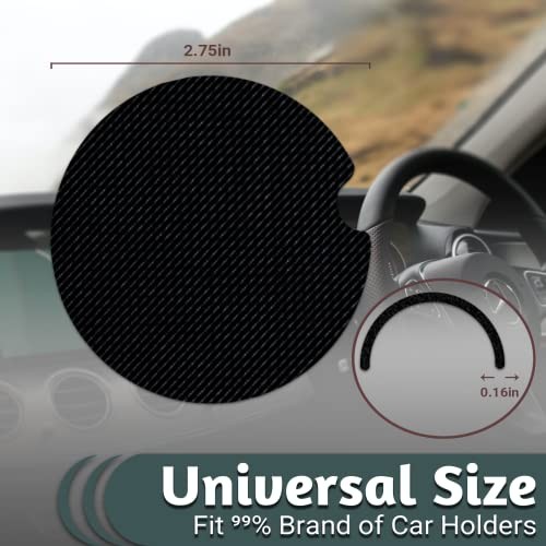 Car Coasters for Cup Holders，2.75″ Anti Slip Rubber Mat with A Finger Notch,