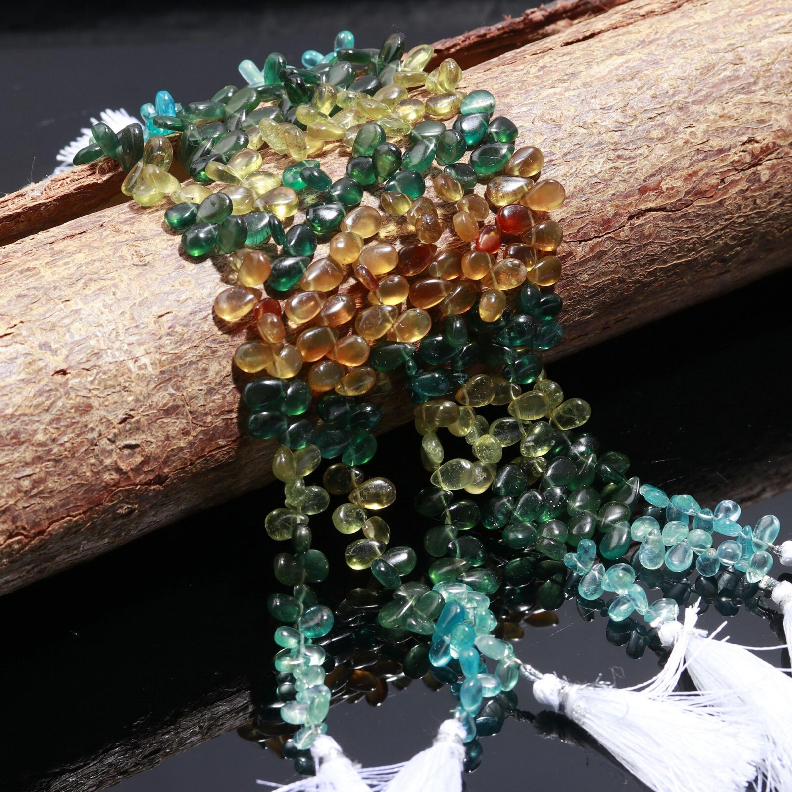 Natural Multi Apatite Gemstone 9×6 mm Size Smooth Pear Shape Beads 8 Inch Strand