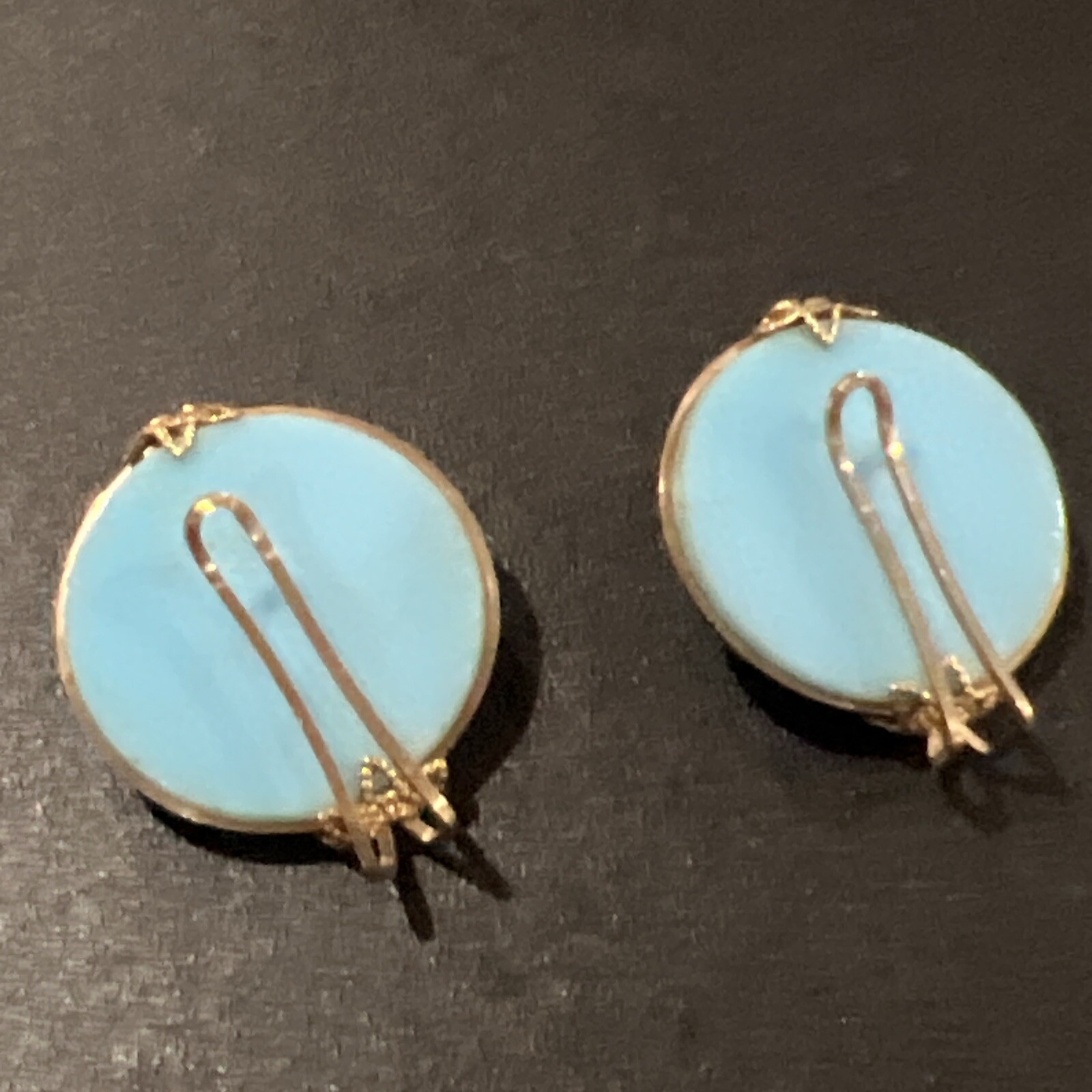 Vintage Hillcraft Earrings Blue Lucite