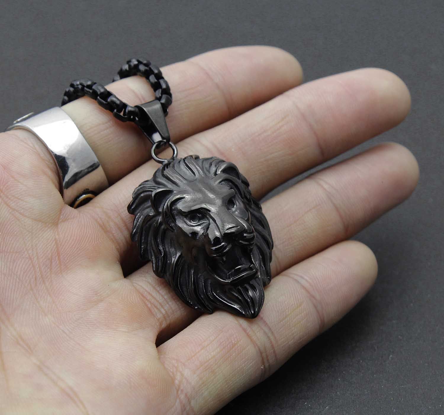 Multi-choose Stainless Steel Lion Ling Pendant Necklace Cool Men’s Jewelry Chain