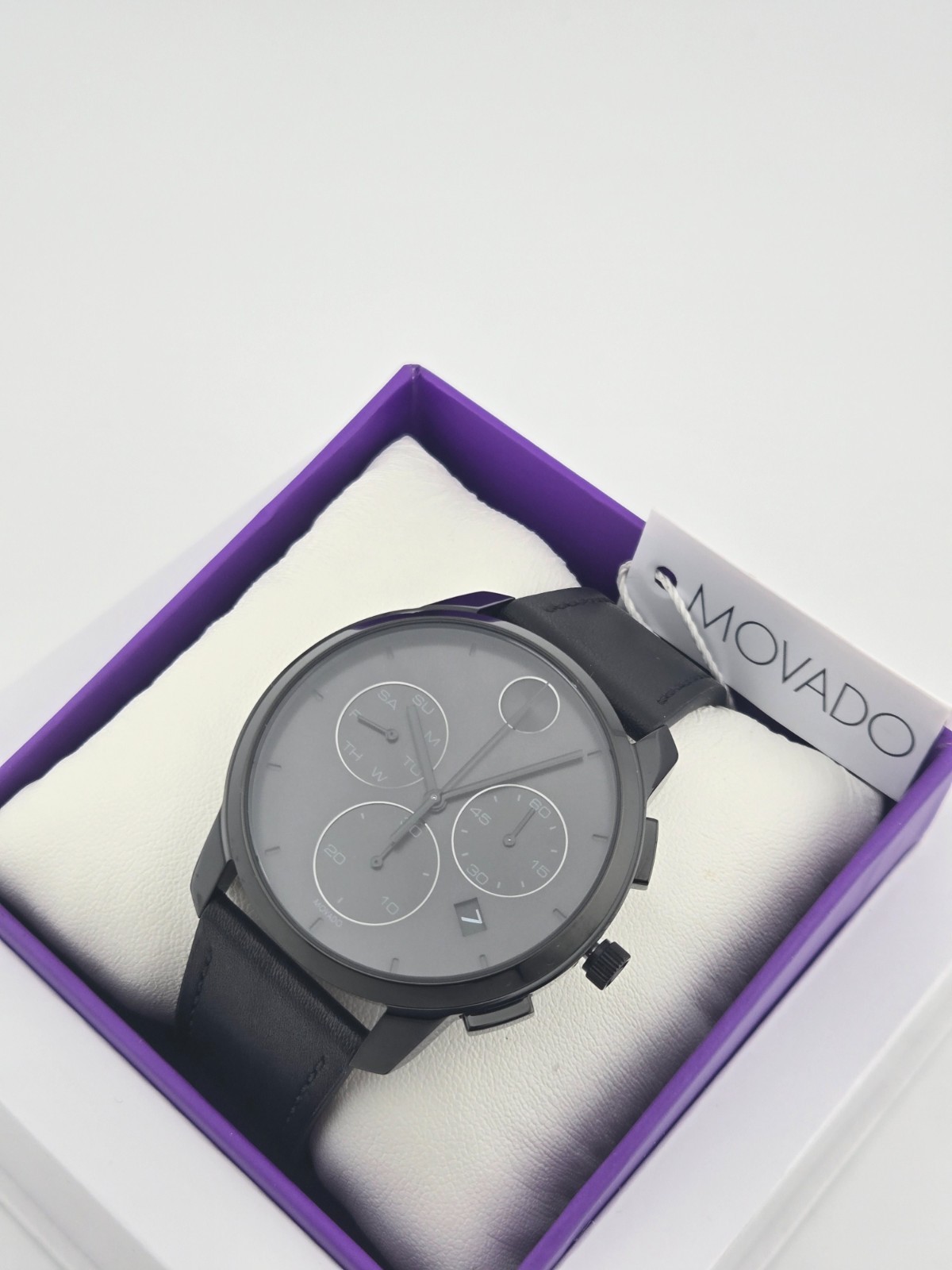 $695 MSRP | Movado Bold Men’s Black Dial Chronograph Watch – 3600632 NEW