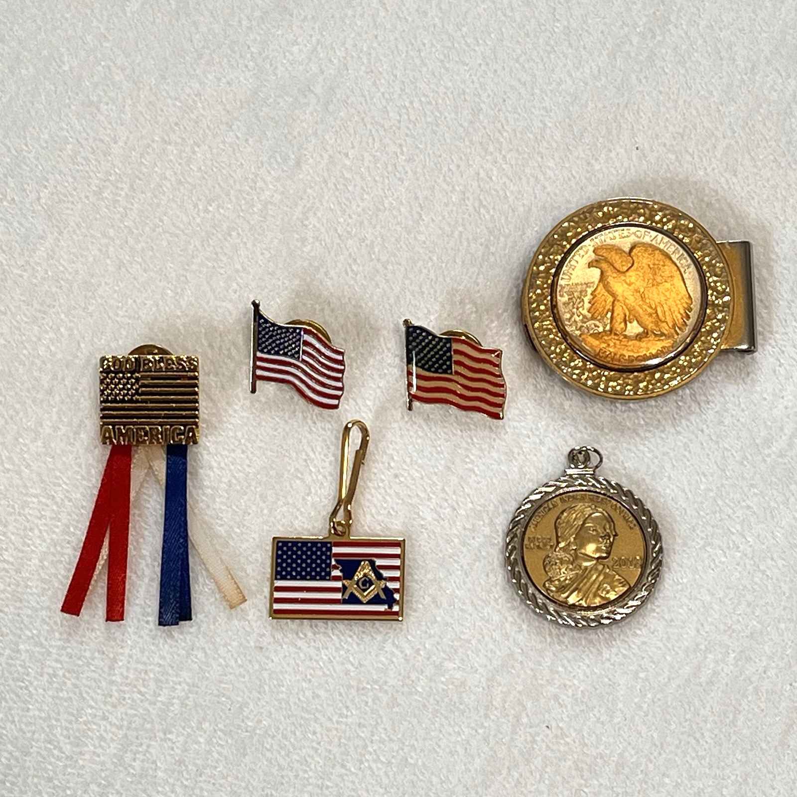 Collection Vintage Junk Drawer Lot Tie Bars Lapel Pins Single Cufflinks 38 Items