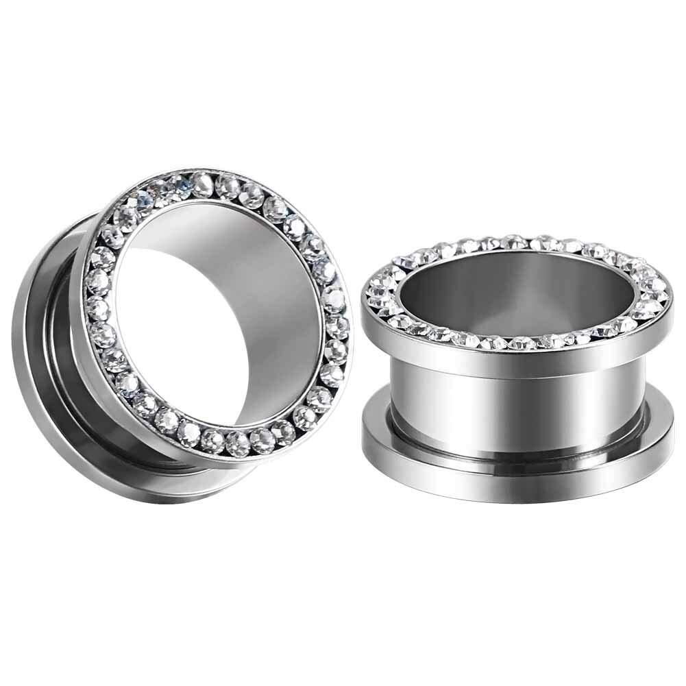 8 PCS Ear Tunnels Plugs Gauges Stainless Steel Expander Stretcher Piercings