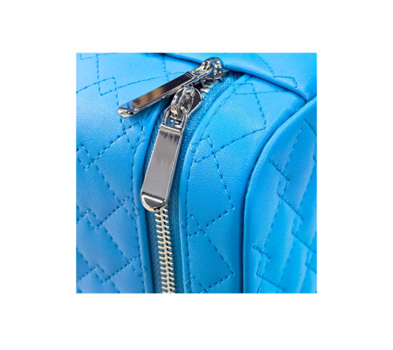 Baby Blue Luxury Travel Jewelry Case Organizer – Real Genuine Leather