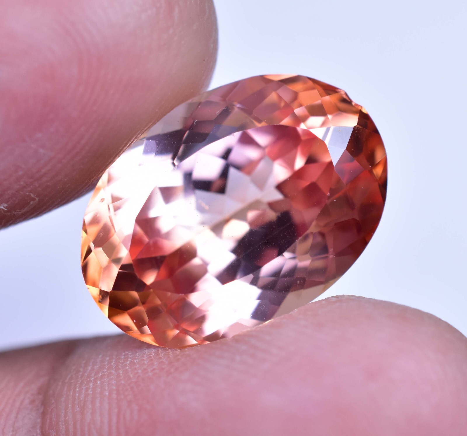 Natural Imperial Topaz 15.45 Ct Oval Certified Flawless Loose Gemstone