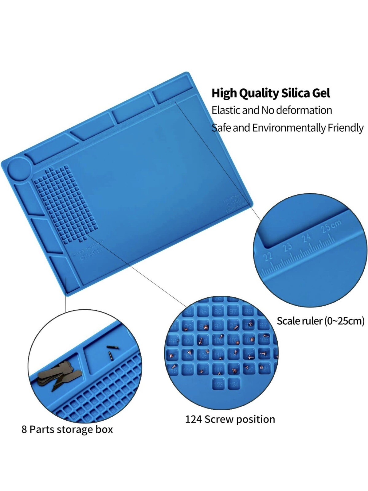 GH0722 Watch Repair Tool Mat Pad Anti-slip Rubber Sheet for Work Desk