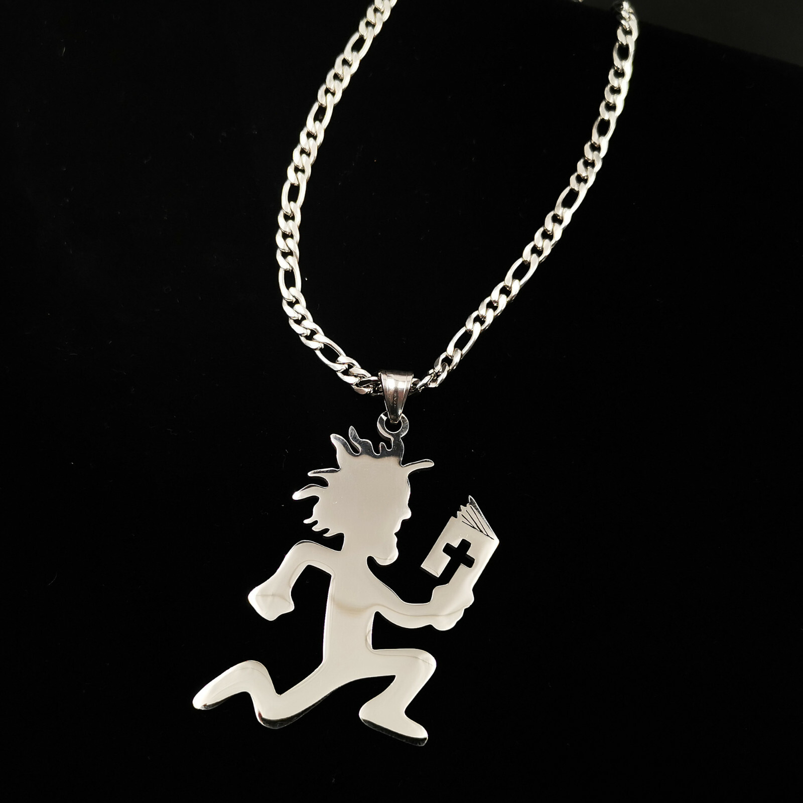 NEW design Hatchetman Juggalo Bible book charm S.steel figaro necklace pendant