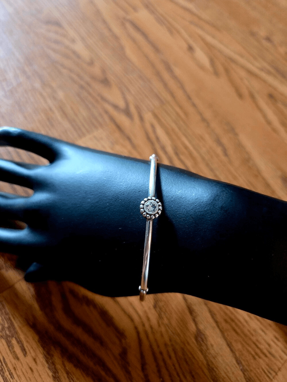 BRIHHTON “Twinkle Trio” Silver And Crystal Bangle Bracelet SWEET AND SPARKLY!