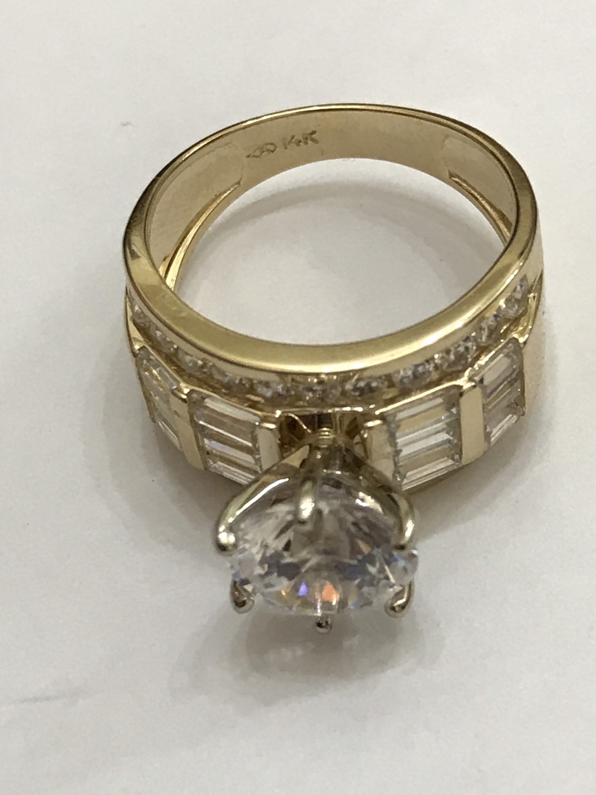 Sale GOLd Ring 14k YELLOW solid engagement Round wide thick carat size 5 ASK 4 6