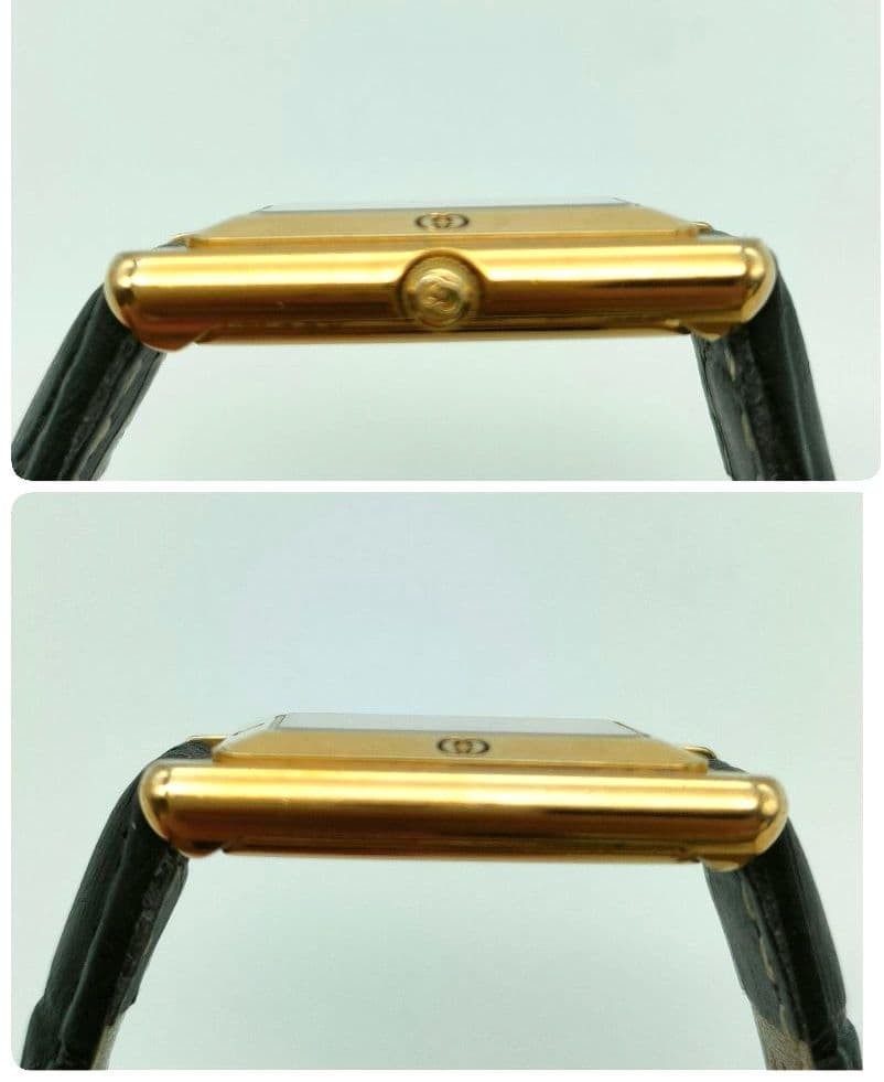 GUCCI Gucci 4100L Quartz Gold Dial Square Working