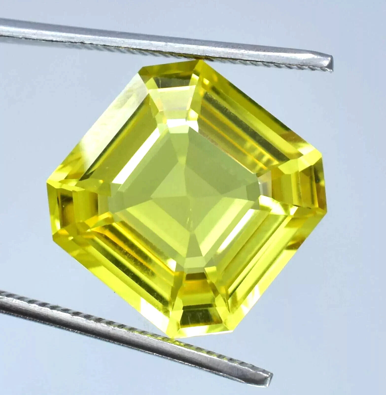 10 Ct Natural Certified Yellow Sapphire Asscher Cut Loose Gemstone for Jewelry