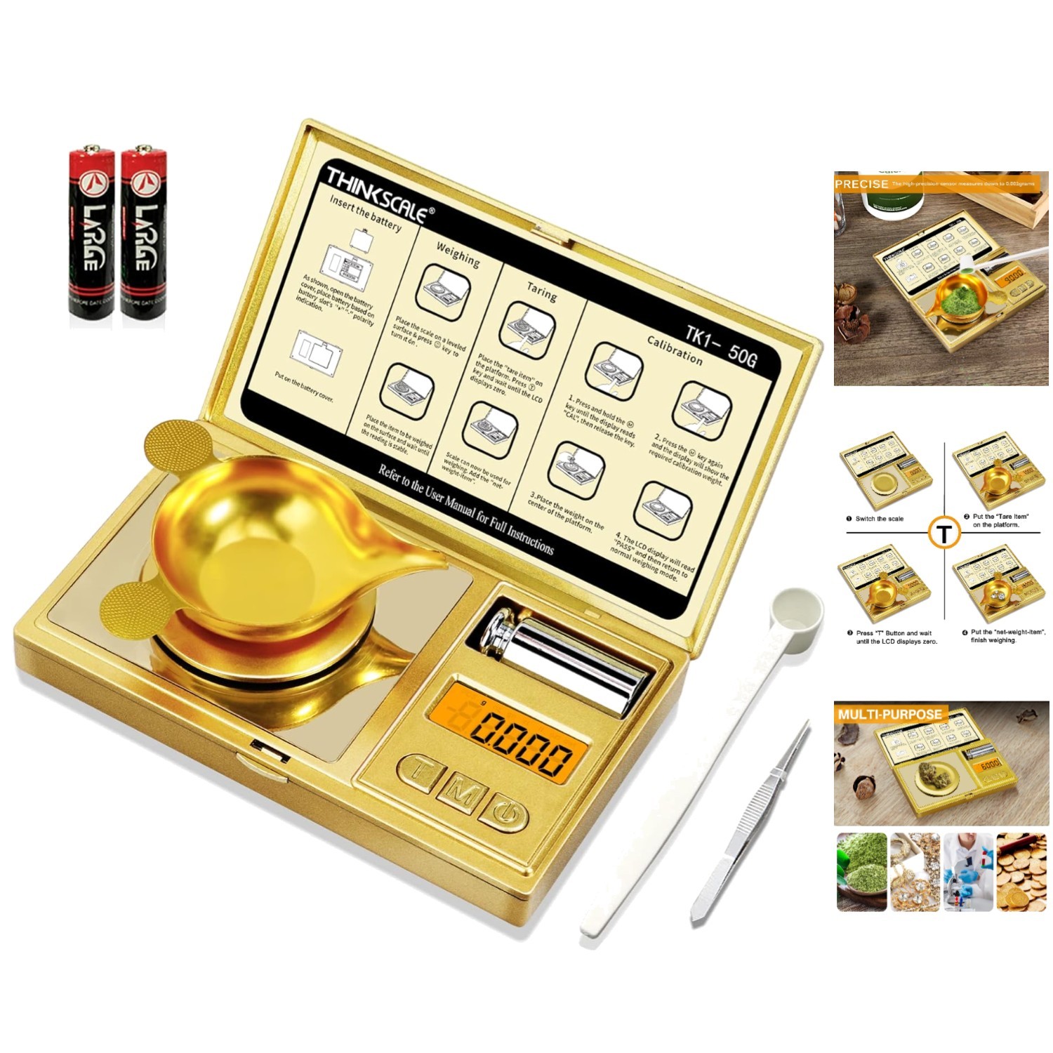 Mini Digital Milligram Scale for Gems & Powders – Accurate 50g/0.001g Weighing