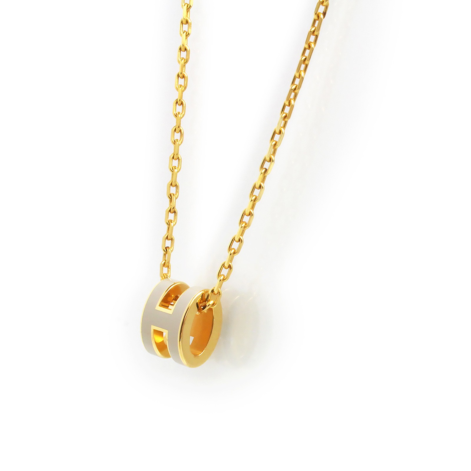 HERMES Pop H Mini Pop H , Marron Glace & Pendant / Necklace