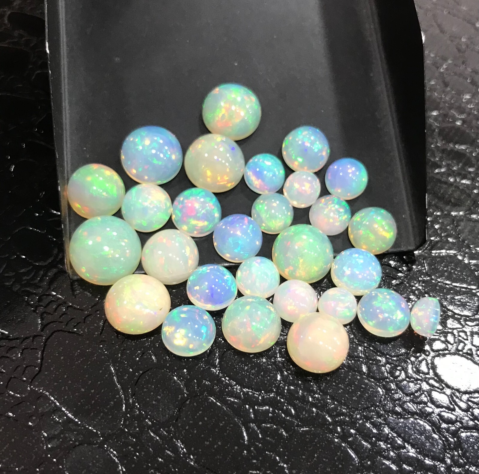 AAA Natural Ethiopian White Opal Round Flat Back Loose Gemstone For All Jewelry