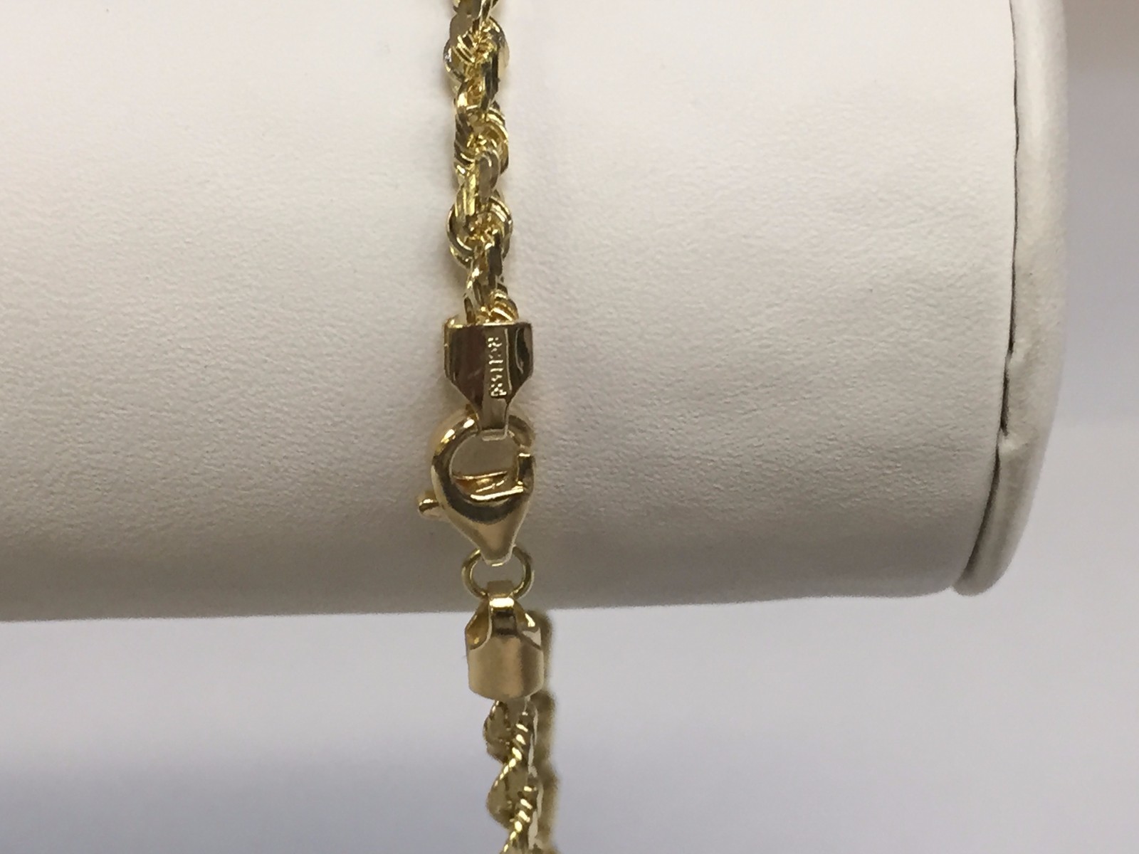 14k Yellow Gold 7″ Solid Diamond Cut Rope Link Chain Bracelet 4 mm 7 Grams
