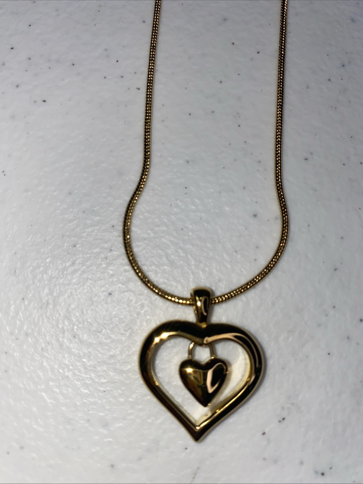 12K Gold Filled Heart Pendant Necklace 1/20 GF Gift Box New