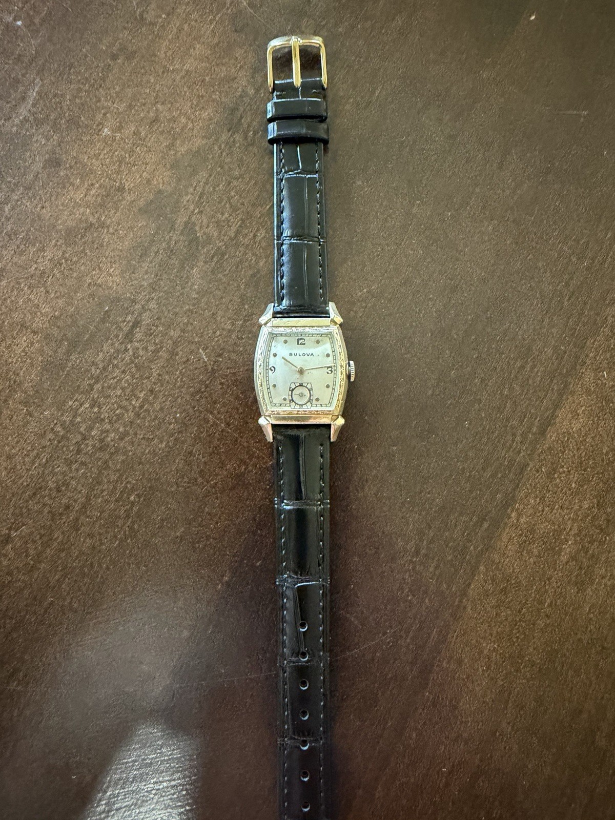 Vintage Bulova Art Deco Tank Manual Wind 10BC Original Dial Sub Seconds Running